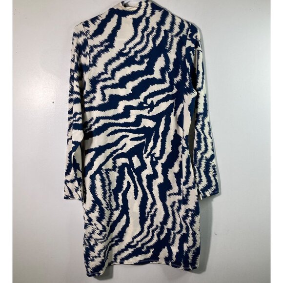 Ted Baker Mock Neck Jersey Printed Dress 12 Cream Blue NWT Cotton Elastane - Picture 2 of 11